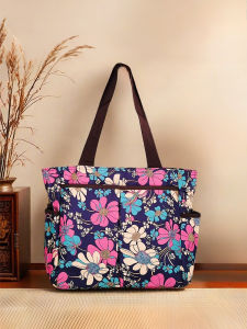 Large Capacity Floral Print Tote Bag Single Shoulder Work Bag Maternity Bag for Outing Clothes Organizer Multi-Functional Maternity Bag