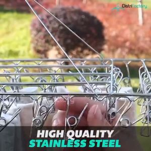 30 Clips Stainless Steel Laundry Drying Rack Sock Hanger Heavy Duty (Thicker Version)