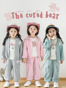 YOEHYAUL | Bộ Áo Khoác Nón và Quần Dài In Hình Thú Đáng Yêu cho Bé Gái
