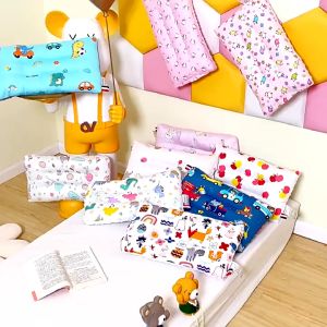 50x30cm Kids Bean Fleece Pillow Cotton Washable Neck Guard Baby Children Bed Pillow 3D Bean Design Bantal Kapas Budak
