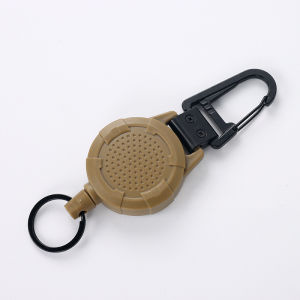 DEYIKEY | Heavy Duty Climbing Key Ring with Badge Clip 80cm Steel Wire Rope