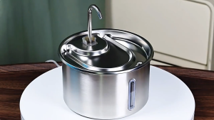 304 Stainless Steel Pet Water Fountain 3L Large Capacity with Visible Window Auto Silent Circulation Filter for Cats and Dogs