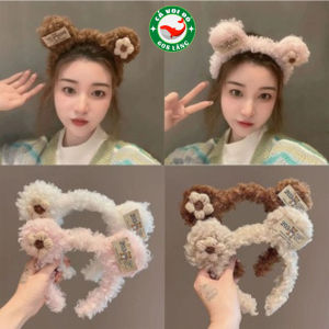 Băng Đô Cài Tóc Hình Tai Gấu Xù Bờm Lông Cừu Mềm Mại Phong Cách Hàn Quốc Dễ Thương