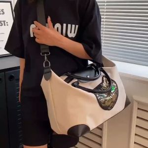 BJ66056 - BLACK/BEIGE TAS SHOULDER MOTIF KUCING JINJING BAHU SLEMPANG HANDBAG TAS WANITA FASHION IMPORT MODIS ELEGAN TERMURAH TERLARIS TERBARU BAGSTORE JAKARTA TAS BATAM ZCJ6056