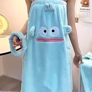 Bộ 3 Món Váy Choàng Tắm Mũ Chùm Băng Đô Cosplay Nhân Vật Hoạt Hình Đáng Yêu Chất Liệu Lông Cừu Mềm Mại Thấm Hút