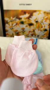 Bộ Bao Tay Bao Chân Cotton Mềm Mịn Bo Gấu Cho Bé Sơ Sinh