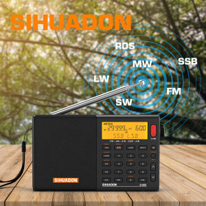 Đài Radio Di Động SIHUADON D-808 AM/FM/SW/MW SSB Air RDS Đa Dải Tần Âm Thanh Stereo Sâu Đa Chức Năng Có Thể Sạc Lại Màu Đen