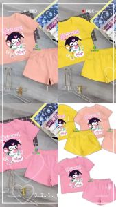 Bộ bé gái hình in kuromi tim cho bé từ 6kg-27kg.BGL55