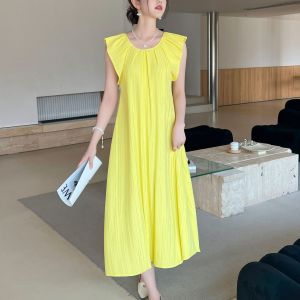 Miyake New High-end Pleated Fresh Casual Style Fashion Dress # 1412