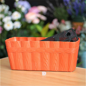 404 Narrow Window Sill Balcony Planting Basin Equipment Pp Resin Plastic Flower Pot Planter Rectangular Width 12cm