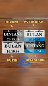 Plat Nomor Sepeda Listrik Bebas Custom Nama Huruf Timbul Akrilik Variasi Universal Murah