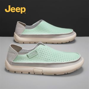Jeep | New Breathable Genuine Leather Large Size Slip-on Loafers