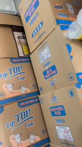 ( 1 PACK 50 PCS ) CUP GELAS PLASTIK MINUMAN ES TEH JUS BUAH OVAL TIP TOP 18 OZ