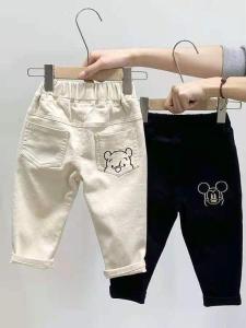 Baby Boys Spring Autumn Casual Pants Childrens Fashionable Korean Style Black Long Trousers for Toddlers And Kids