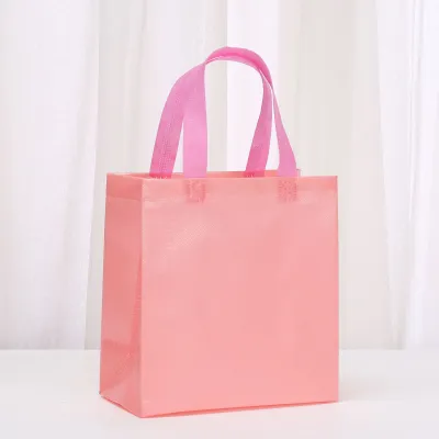 6/12/24 Pcs Pastel Woven Reusable Gift Bags With Handles Rainbow Wedding Birthday Bridal Shower Decor Party Bags Wholesale