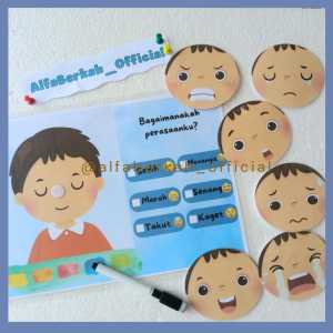 Montessori flashcard mengenal emosi untuk paud TK playgroup