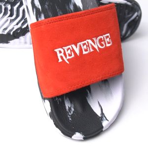 Dorks Revenge Red White - Sandal Slop Casual Premium Pria Wanita Sendal Selop Slipper Anti Licin Original Dorks