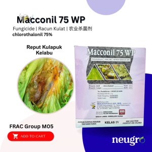 Brightonmax Macconil 75 WP 1KG Chlorothalonil 75% Racun Kulat Bintik Daun Mata Katak Penyakit Hawar Kulapuk Hitam Downy Karat