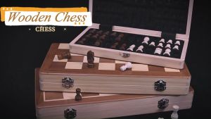 Foldable Folding International Chess Board Wooden Chess Portable Set Board Game For Children Elders and Adults