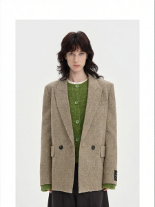 Vintage Elegant Womens Suit Jacket Loose Fit
