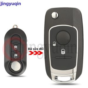 Vỏ Chìa Khóa Xe Điều Khiển Từ Xa Gấp Gọn Jingyuqin Dành Cho Fiat 500 Panda Punto Bravo Ducato Tipo Egea Chất Liệu ABS + Kim Loại 2/3 Nút Lưỡi Dao SIP22 Chưa Cắt