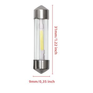4 Đèn LED Festoon Biển Số Xe Ô Tô Đèn 31MM-41MM Bóng Đèn Nhà Ở Mái Vòm Đèn 6000K 12V Đa Năng Phù Hợp Cho Xe