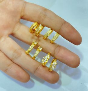 Anting Xuping Permata Catok Jepit Lapis Emas Anti Karat 24K