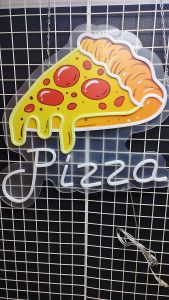 pizza ขนาด 60X 53 X 1.5cm ป้ายไฟนีออน หน้าร้าน ป้ายไฟตัวอักษร ตกแต่งหน้าร้าน สร้างความโดดเด่นให้ร้านคุณ