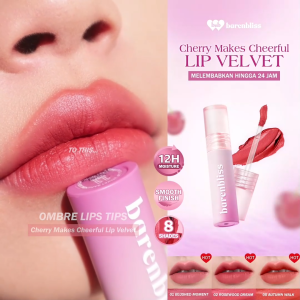 BNB barenbliss Cherry Makes Cheerful Lip Velvet korea Lipcream「24H Moisturizing」| Lipcream Hasil Akhir Velvet Untuk Melembabkan Bibir Terhidrasi hingga tahan 24 Jam