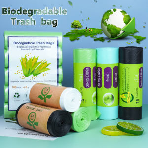 100 Pcs Biodegradable Garbage Bag Thickened And Enlarged Starch Based White Cleaning Bag Point Breaking Storage Bag Garbage Bag