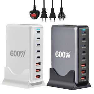 Sạc Nhanh GaN 600W 8 Cổng USB C PD3.1 Dành Cho iPhone 16/15 Samsung Xiaomi Huawei - Cổng Sạc Đa Năng Tốc Độ Cao