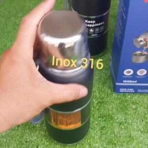Bình siêu giữ nhiệt VACUUM Inox 316 có lọc trà giữ nhiệt đến 24h dung tich 1000ml-Hàng nội địa Trung cao cấp
