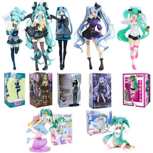 Bandai | Anime Hatsune Miku Figure Cos Raccoon Demon Cat Ears Cinnamoroll Kawaii Miku Cute Girl Anime PVC Collection Model Doll Toy Gift