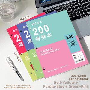 ZHENMIAO | Aesthetic Thin Notebook 200 Pages Easy Spread Heavyweight No Bleed Through Simple Design
