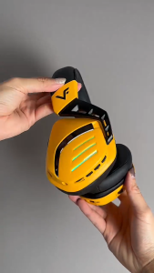 Vinnfier Toros 9 Gaming 7.1 Bluetooth Headset – Black / Yellow (Adjustable & Detachable Microphone / RGB Light Effects)
