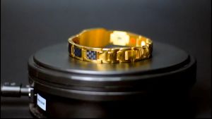 Premium Outlet 100% Original 4in1 Mens Gold Carbon Fiber Stainless Steel Magnet Bio Energy Health Care Bracelet Magnetic Therapy Healing with Box