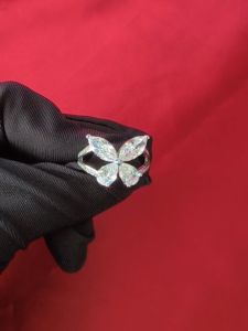 Diamcity  (Free Gra Certificate) Cincin Kupu-kupu Impor Berlian Mozzarella 3 Karat Wanita