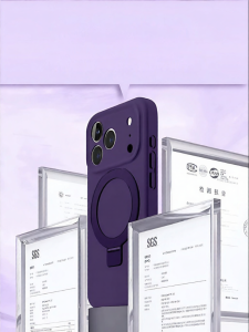 GUANBAINIAN | Liquid Silicone Magnetic Stand iPhone Case All-round Lens Protection Shockproof 17promax