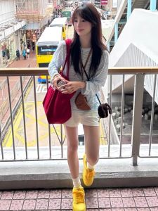 Loose Long Sleeve Korean Style Summer Autumn T-shirt Thin Stripe Cover up Ladies Comfortable Casual Top UV Protection