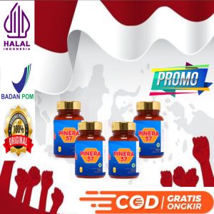 PINERA57 ORIGINAL 4 BOX OBAT STROKE KOLESTEROL DIABETES JANTUNG ASAM URAT ASAMLAMBUNG PINERA 57 ASLI