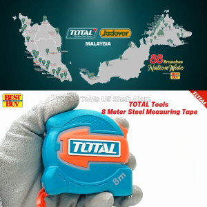 TOTAL Tools 5Meter/ 8Meter 32mm Wide Tape Measure Metric/Imperial System Double Side Printing - TMT80532  / TMT80832