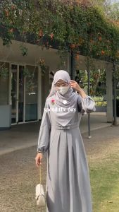 Shabiyan 494 Gamis polos premium crinkle wanita muslimah  | Sheza