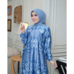 GAMIS SILKY PREMIUM MOTIF LYODRA MEWAH / GAMIS SILKY SERAGAMAN / BISA COD / GAMIS PESTA BEST SELLER