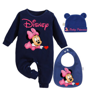 Disney | 3 sets of newborn hat 100% pure cotton baby crawling wear suitable for girls/boys baby accessories baby crawling wear childrens