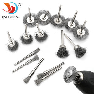 แปรงสแตนเลส แปรงสีสติกันโคลน หัวขัด ล้อแปรงสแตนเลส ด้ามจับ ชุบด้วยทองแดง ใช้กับเครื่องมือไฟฟ้า