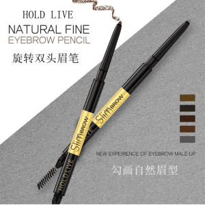 Natural Fine Double-Ended Eyebrow Pencil Long-Lasting Color Retention Rotating Beginner-Friendly Deep Brown Makeup Tool