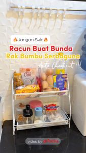 Rak Bumbu Dapur Besi Susun Rak Jajan Kosmetik Rak Portable Serbaguna