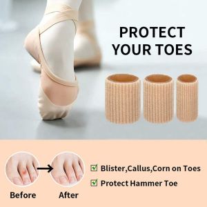 15cm Fabric Gel Tube Finger Toe Protector / Correction Bunion Guard Toe Bandage / Hand Pain Relief Soft Silicone Separator / Cuttable Toe Tubes Sleeves Protectors Elastic Fabric Lined with Silicone Gel Relief Toe Pressure Pain