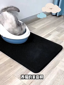 【Easy Cleaning】Large Soft Cat Litter Mat EVA Waterproof and Anti Slip Litter Box Mat Gather litter Double Layers Sand Trapper Pad Pet Cleaning Supplies Mat dog litter box sand cat litter mat pad