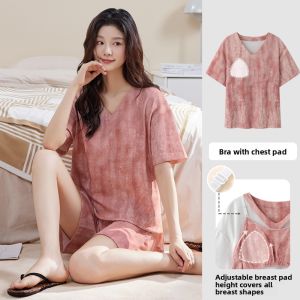 MiiOW | Pure Cotton Summer Sleepwear Womens Loose Casual Thin Short Sleeve Home Clothes Set MiiOW Cat Person Comfortable Breathable